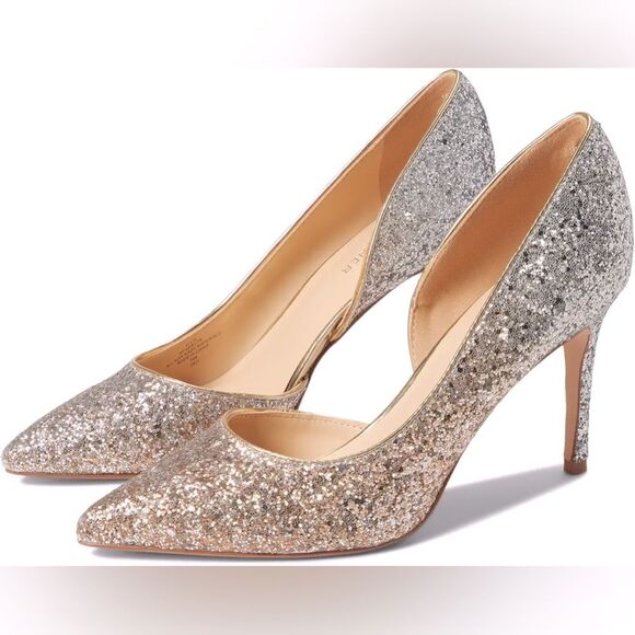 Marc Fisher Debuta Glitter Heels in Gold size 11 - Picture 1 of 15